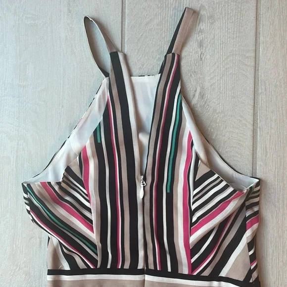 bebe One Piece Sleeveless Jumpsuit in Multi Strip Colors Size 4 - Picture 8 of 10